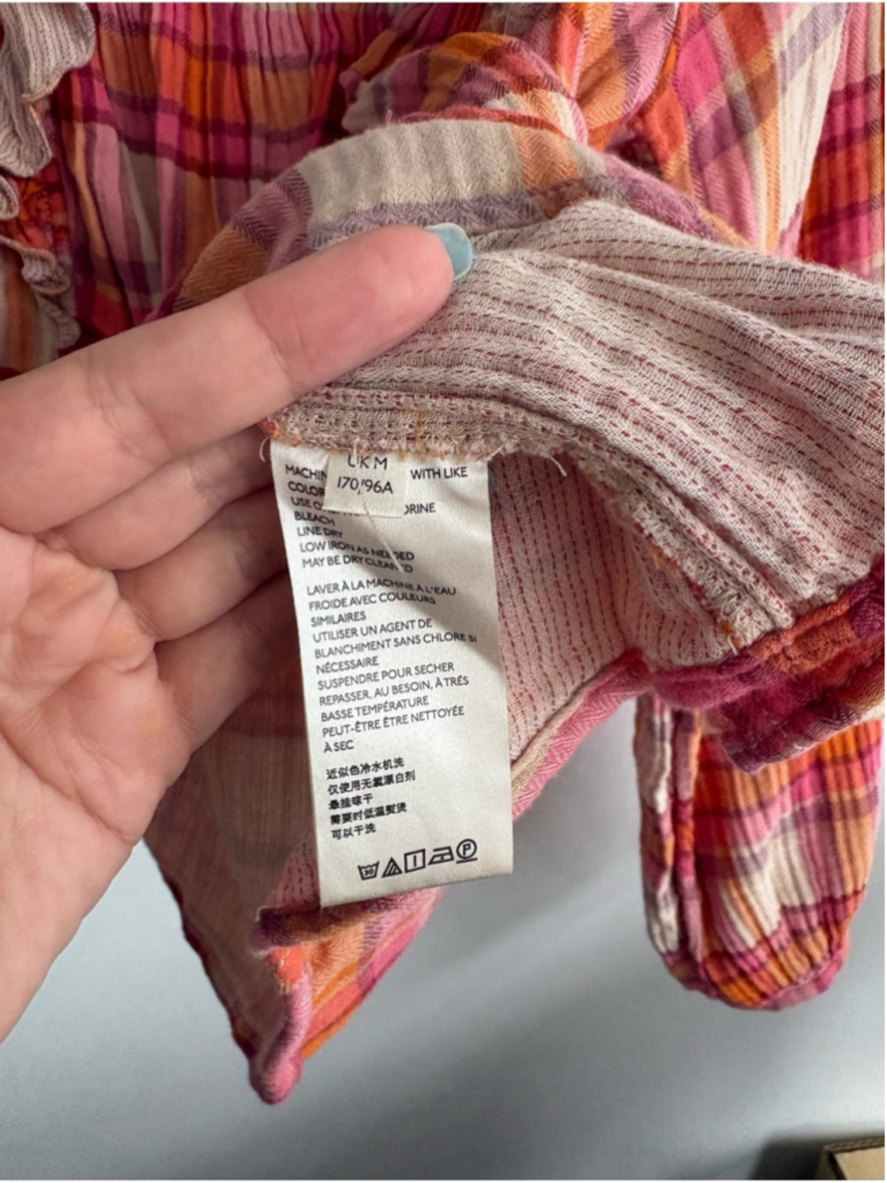 We the Free Sienna Plaid Blouse Sz Medium - Picture 10 of 11